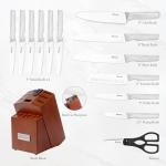 Hancorys Knife Block Set, Japanese Stainless Steel Kitchen Knife Set with Built-in Sharpener, Sharp Knives with Non-slip Ergonomic Handle - Dishwasher Safe, Home Essential Gifts