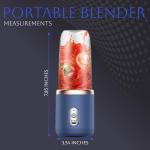 Paramexview® Portable Blender 14oz for Juices & Smoothies with 6 blades Puwerful performances Fusion Blender | USB Rechargeable, Lid, Cup included | Fit for travel and outdoor activities (Navy Blue)