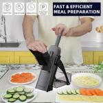 Safe Mandoline Slicer for Kitchen, Adjustable Thickness 0.1-8 mm, Professional Vegetable Slicer, Potato Slicer, Food Chopper French Fry Cutte, Mandolin, Chopping Artifact Fast Veggie (Black Knight)
