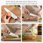 Hancorys Knife Block Set, Japanese Stainless Steel Kitchen Knife Set with Built-in Sharpener, Sharp Knives with Non-slip Ergonomic Handle - Dishwasher Safe, Home Essential Gifts
