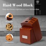 Hancorys Knife Block Set, Japanese Stainless Steel Kitchen Knife Set with Built-in Sharpener, Sharp Knives with Non-slip Ergonomic Handle - Dishwasher Safe, Home Essential Gifts