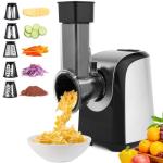 Homdox Electric Cheese Grater 5 in 1 Professional Electric Slicer Shredder 150W Cheese Grater One-Touch Control Salad Maker for Home Kitchen Use, Electric Salad Machine for Cheese, Fruits, Vegetables