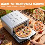 Fendia 12-Inch Electric Outdoor Pizza Oven, 2-minute Pizza, 850℉ Max Temperature, Pizza Stone&Peel Included, Perfect for Home Use, Patio, Garden & Camping