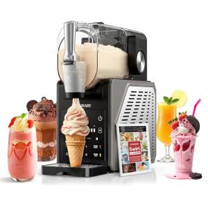 Slushie Machine, 85oz Ice Cream Machine & Slushy Machine for home, with LED Display, 6 Preset Programs for Margaritas, Frappés, Milkshakes, and Soft Serve, Automatic Cleaning, No Ice Needed