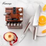 Hancorys Knife Block Set, Japanese Stainless Steel Kitchen Knife Set with Built-in Sharpener, Sharp Knives with Non-slip Ergonomic Handle - Dishwasher Safe, Home Essential Gifts