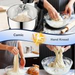 Camic Stand Mixer, 4.2QT+5.3QT Two bowls Electric Food Mixer, 10 Speeds with Digital setting 3-IN-1 Kitchen Mixer for Baking Cakes Cookie Bread Salad with Egg Whisk,Dough Hook,Flat Beater (Black)