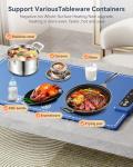 Negative ion Food Warming Mat with Adjustable Temperature,Foldable Electric Warming Tray for Parties Features 3 Modes & Fast Heating,Roll Up Food Warmer for Parties,Shabbat,Christmas (Blue)