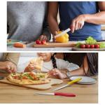 targzier Steak Knives Set of 6, Sharp Serrated Steak Knives,Premium Stainless Steel Steak Knife Set,Colorful Tomato Knife,Steak Knifes for Kitchen/Hotel/Restaurant,Multi-Color