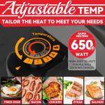 SugarWhisk 8-inch Ceramic Coated Electric Skillet with Lid, Non Stick Skillet Griddle Pan Electric, Rapid Heat Up, 650W, Breakfast Skillet, Kitchen Appliances for Cooking, White