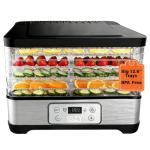 Food Dehydrator Machine-Dehydrators for Jerky Beef Fruit, 300W 158 ℉ Temperature Control & 24H Timer Food Dryer with 5 BPA-Free Trays Fruit Dryer for Herb, Fruit, Dog Treats (Black)