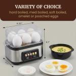 Elite Gourmet Digital Egg Cooker, 6 Egg Capacity, Soft/Medium/Hard Boiled, Poach & Omelet, One-Touch Graphic Display, Auto Shut-Off, Stainless Steel Heating Plate & Housing