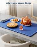 Negative ion Food Warming Mat with Adjustable Temperature,Foldable Electric Warming Tray for Parties Features 3 Modes & Fast Heating,Roll Up Food Warmer for Parties,Shabbat,Christmas (Blue)