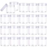 20 PCS 2oz Plastic Empty Jars with Lids(White),Wide-Mouth Refillable Storage Containers for Cosmetics,Empty Storage Container for Candy,Beads,Slime Making,Crafts,Creams,Gifts