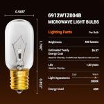 Belleone Light Bulb Fits for LG Microwave Oven - Compatible with LG Frigidaire Ken-more Whirlpool GE Over the Range Microwave, Dimmable 125V 30W E17 Base, Kitchen Night Light, Repalce 6912W1Z004B,4pcs