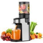 CFR637 Juicer Machines,400W Cold Press Juicer,4.9"Wide Feed Chute Slow Masticating Juicer for Whole Vegetables & Fruits,High Juice Yield,Easy to Clean,Advanced Touch Sensing Switch(Silver)