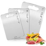 Titanium Cutting Boards For Kitchen, Double-Sided Food-Grade Kitchen Stainless Cutting Board, Non-Toxic & Non-Slip, Dishwasher Safe, Ideal For Indoor, Outdoor, Camping & Bbq Parties, M 13.4“ * 9”