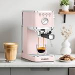 CHULUX Slim Espresso Machine with Milk Frother, 20 Bar Professional Italian Pump Espresso Coffee Machine for Home Cappuccino & Latte Maker, Stainless Steel, Pink