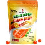 Bastion Garbage Disposal Cleaner and Deodorizer Drops- [[50-Count]] Orange Zest Scented Kitchen Sink Freshener Pods & Drain Odor Eliminator Disposer Care Balls