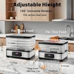 Food Dehydrator Machine-Dehydrators for Jerky Beef Fruit, 300W 158 ℉ Temperature Control & 24H Timer Food Dryer with 5 BPA-Free Trays Fruit Dryer for Herb, Fruit, Dog Treats (Black)