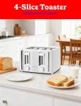 Betty Crocker 4-Slice Toaster, 1500W, Variable Toast Shade Control Dials, High Lift Feature, Cool Touch Housing, Bread Centering Guides, Drop Down Crumb Tray, BC-5635W, White