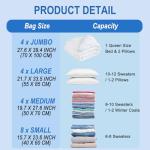 Fygrip Vacuum Storage Bags with Hand Pump, Plastic Packaging Bags, 80% Space Saver Vacuum Seal Bags for Clothing, Travel Lugggage, Blankets, Comforters, 20 Combo