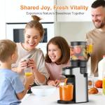 CFR637 Juicer Machines,400W Cold Press Juicer,4.9"Wide Feed Chute Slow Masticating Juicer for Whole Vegetables & Fruits,High Juice Yield,Easy to Clean,Advanced Touch Sensing Switch(Silver)