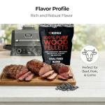 Kona Coal-Fired Pizza Charcoal Pellets - Intended for Ninja Woodfire Outdoor Grill, Premium Rich and Smoky Taste - 100% Natural - Also for Electric & Propane Smokers, Pellet Tubes - 2 Pounds