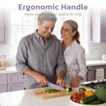 Astercook Knife Set, 13 Pieces Kitchen Knives Set with Healthy Anti-Rust Coating, Dishwasher Safe, Stainless Steel Chef Knife Sets with 6 Blade Guards, Perfect Holiday Gifts for Kitchen Purple