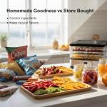 Food Dehydrator Machine-Dehydrators for Jerky Beef Fruit, 300W 158 ℉ Temperature Control & 24H Timer Food Dryer with 5 BPA-Free Trays Fruit Dryer for Herb, Fruit, Dog Treats (Black)