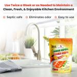 Bastion Garbage Disposal Cleaner and Deodorizer Drops- [[50-Count]] Orange Zest Scented Kitchen Sink Freshener Pods & Drain Odor Eliminator Disposer Care Balls