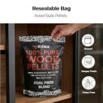 Kona Coal-Fired Pizza Charcoal Pellets - Intended for Ninja Woodfire Outdoor Grill, Premium Rich and Smoky Taste - 100% Natural - Also for Electric & Propane Smokers, Pellet Tubes - 2 Pounds