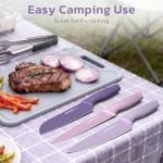 Astercook Knife Set, 13 Pieces Kitchen Knives Set with Healthy Anti-Rust Coating, Dishwasher Safe, Stainless Steel Chef Knife Sets with 6 Blade Guards, Perfect Holiday Gifts for Kitchen Purple