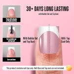 NOVO OVO Short Sharp Square White French Tip Nail Tips Press on BERRY PINK, Need Builder Gel Top Coat Nail Glue,Soft Gel Fake Nail Extension, Full Cover False Nails for Salon DIY x15 Sizes 240 pcs