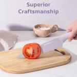 Astercook Knife Set, 13 Pieces Kitchen Knives Set with Healthy Anti-Rust Coating, Dishwasher Safe, Stainless Steel Chef Knife Sets with 6 Blade Guards, Perfect Holiday Gifts for Kitchen Purple