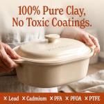 MAGNIFIQUE 6 Quart Programmable Casserole Slow Cooker, 8-in-1 Multi Cooker with Removable Non-Toxic Stoneware Crock, Claypot Slow Cooker, Rice-cooking, Nonstick, Oven Safe Pot to 450°F, Oatmeal