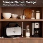 Waffle Maker with Removable Plates, 3-in-1 Sandwich maker and waffle and pancake maker, Nonstick Plates, 5-Level Browning Control & Ready Indicator Lights, Easy to Clean for Family Breakfast