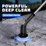 Shower Scrubber with Long Handle - Bathroom Power Electric Spin Scrubber for Cleaning Bathtub with 7 Brush Heads - Cordless IPX7 Waterproof Automatic for Grout, Tile, Tub, Toilet, Car