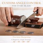 The Original Patented Knife Sharpener Kit, 4 Replaceable Ceramic Grinding Discs,Rolling Knife Sharpener 15& 20& 12& 25 Inclination Angles, Mother's Day, Father's Day,Birthday Give to You Love Most