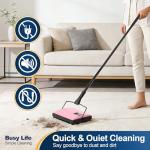 Yocada Manual Carpet Sweeper Cleaner Household Sweeper with Extra Brush Lightweight Hand Push Non-Electric for Home Office Low&Undercoat Carpets Rugs Pet Hair Dust Scraps Paper Small Rubbish Cleaning