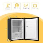 COSTWAY Compact Single Door Upright Freezer - Mini Size with Stainless Steel Door - 3.0 CU FT Capacity - Adjustable