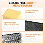 Aknrv Electric Grill Brush - Bristle Free Grill Brush for Outdoor Grill, Cordless BBQ Grill Cleaner with 3 Heads, Rechargeable 240 Mins Runtime Barbecue Grill Cleaning Brush (Gray)