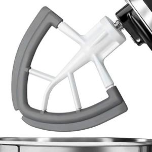 Flex Edge Beater for KitchenAid,Mixer Attachement Compatible With KitchenAid,Mixer Accessory,Fits Tilt-Head Stand Mixer Bowls For 4.5-5 Quart Bowls,Beater With Silicone Edges,Grey