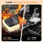 Aknrv Electric Grill Brush - Bristle Free Grill Brush for Outdoor Grill, Cordless BBQ Grill Cleaner with 3 Heads, Rechargeable 240 Mins Runtime Barbecue Grill Cleaning Brush (Gray)