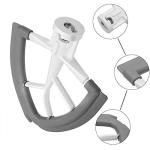 Flex Edge Beater for KitchenAid,Mixer Attachement Compatible With KitchenAid,Mixer Accessory,Fits Tilt-Head Stand Mixer Bowls For 4.5-5 Quart Bowls,Beater With Silicone Edges,Grey