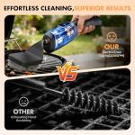 Aknrv Electric Grill Brush - Bristle Free Grill Brush for Outdoor Grill, Cordless BBQ Grill Cleaner with 3 Heads, Rechargeable 240 Mins Runtime Barbecue Grill Cleaning Brush (Gray)