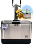 Cooler Keg Portable Kegerator Stainless Steel Insulated Draft System: 2 Refillable 1.75 Gallon Kegs, 24 Hours Ice Cold, No Electricity, Dual Taps, 4 CO2 Cartridges. Beer, Mixed Drinks, Cocktails, Mead