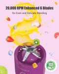 EASEHOLD Portable Personal Blender for Smoothies Shakes, Fresh Juice Mini Fast Blender on the go with 6 Blades, Rechargable Single BPA Free for Sport, Kitchen, Travel,Camping (Raspberry)