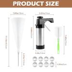 Churro Maker Machine - Stainless Steel Churro Maker Professional Churrera with 8 Stainless Steel Decorating Tips ＆ 8 Discs, Piping Bag, Churro Filler Hollow Churro(Black+silver)