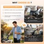 Aknrv Electric Grill Brush - Bristle Free Grill Brush for Outdoor Grill, Cordless BBQ Grill Cleaner with 3 Heads, Rechargeable 240 Mins Runtime Barbecue Grill Cleaning Brush (Gray)