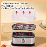 Smart Egg Cooker with Auto Shut, Rapid Egg Cooker Electric 6 Eggs Capacity, Hard, Medium, Soft Boiled Egg Poacher, egg steamer, Multi-function, Knob Controled Auto Shut-Off Function